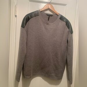 BCBGMaxAzria Gray Sweater with Black Shoulder Detail S